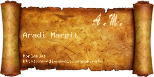 Aradi Margit névjegykártya